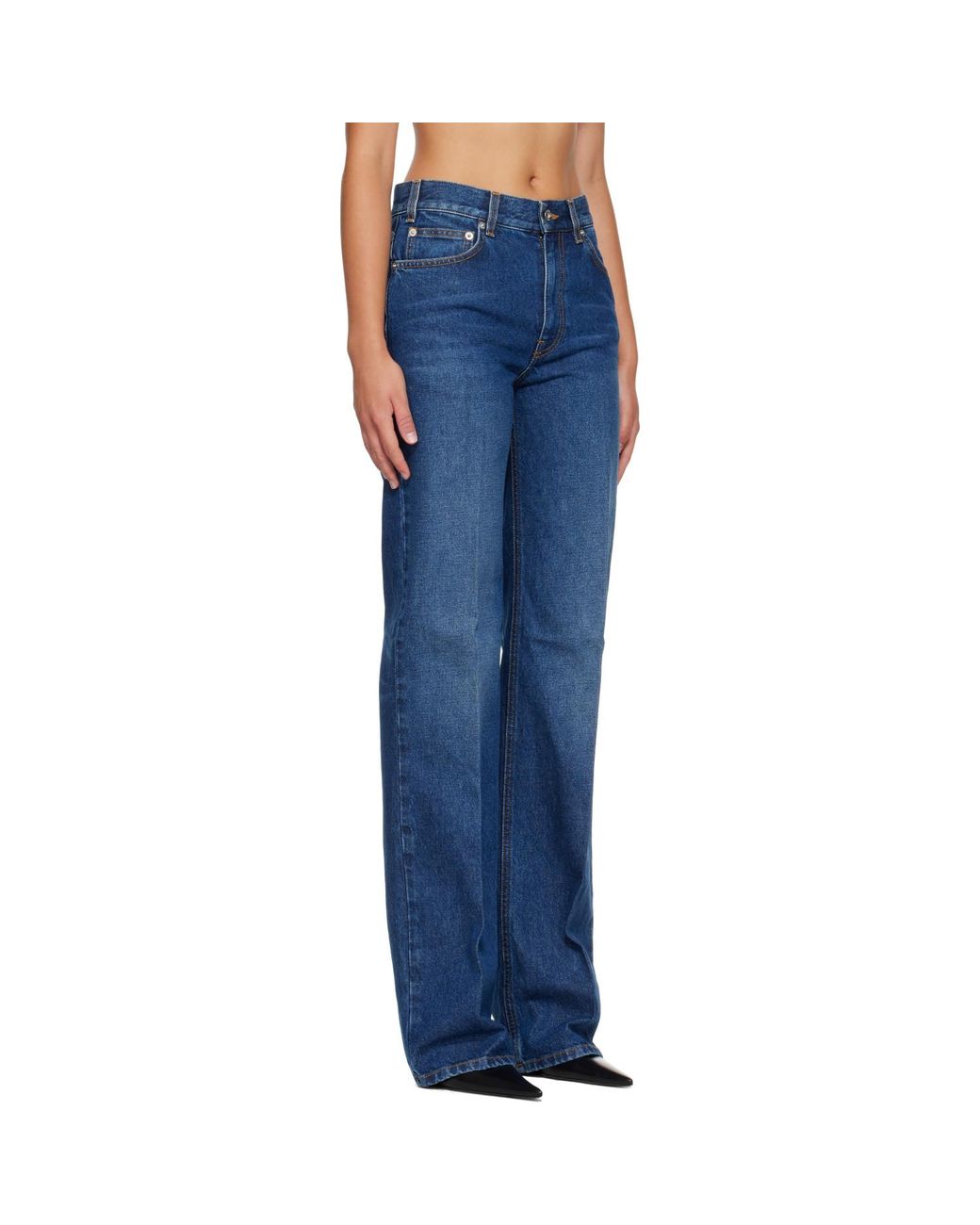 Mugler Blue Washed Five Pocket Straight Jeans