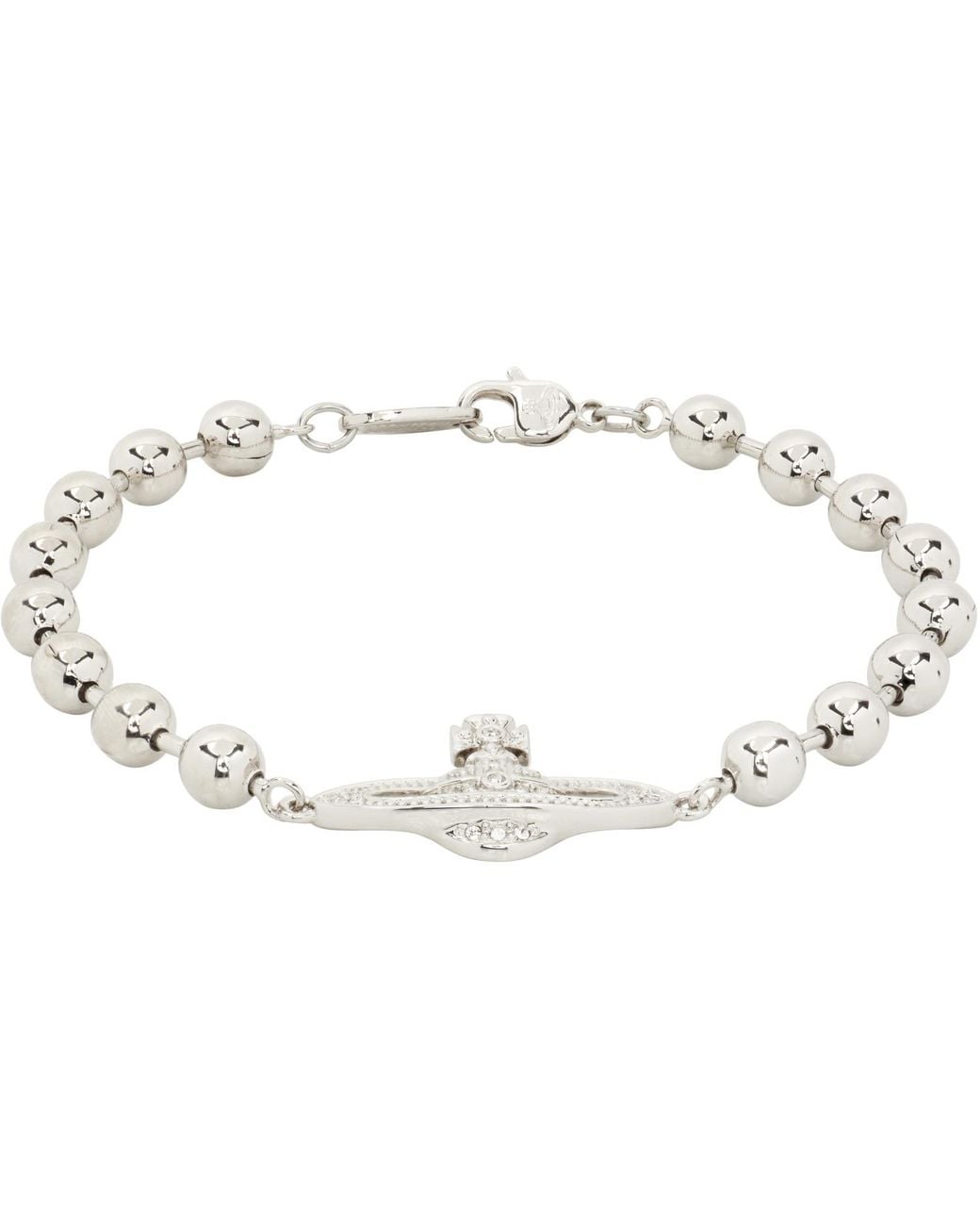 Vivienne Westwood Metallic Thames Mini Bas Relief Bracelet for men