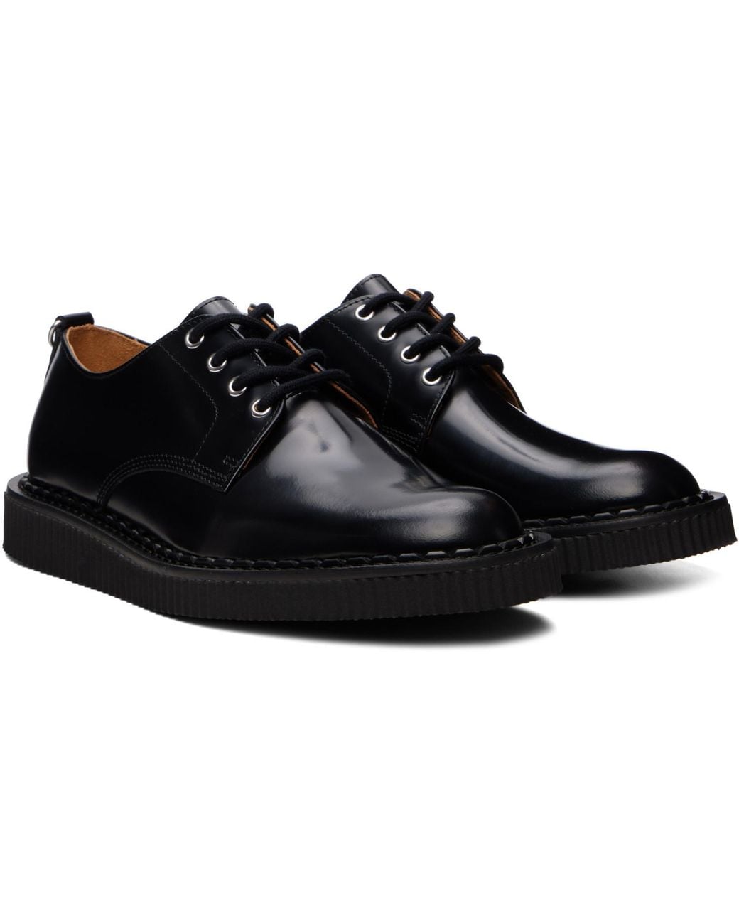George Cox Black 4 Eyelet Derbys for men