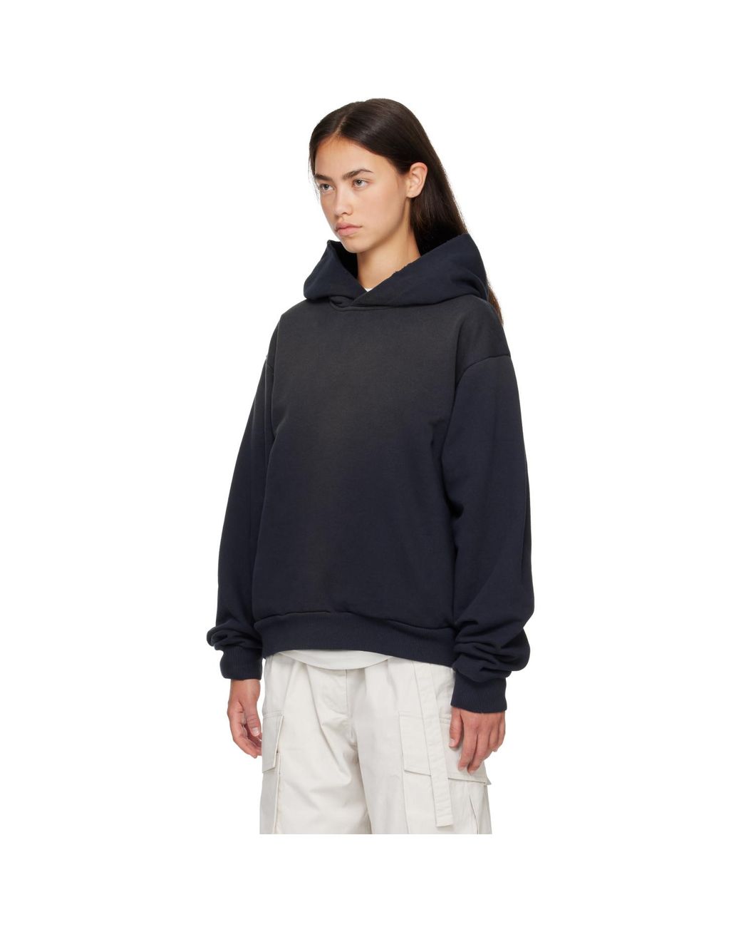 Acne Blue Fleece Logo Hoodie