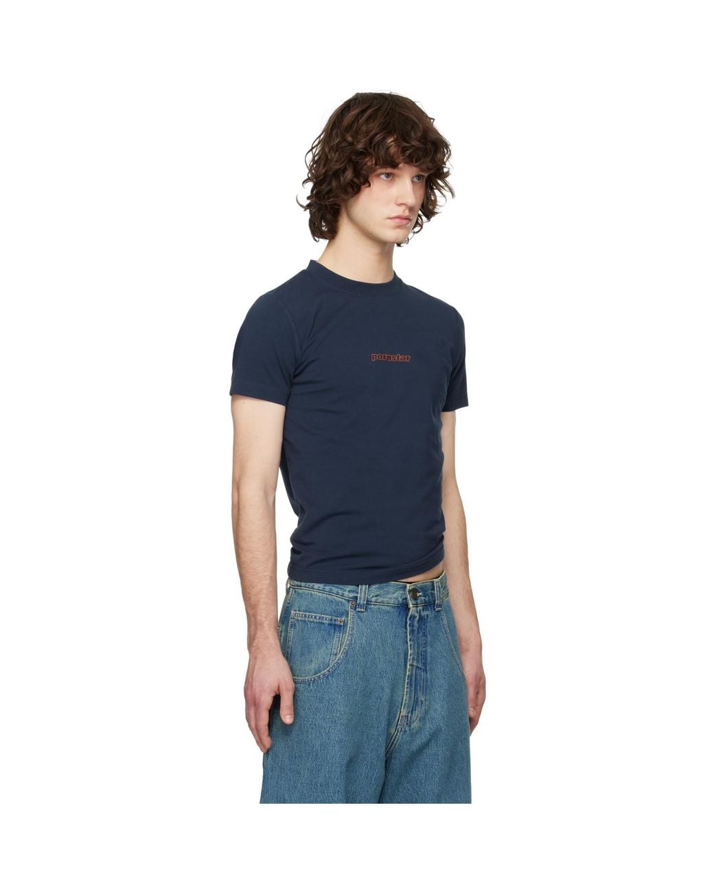 Vetements Blue 'Pornstar' Fitted T-Shirt for men