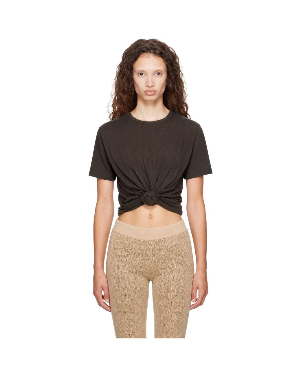Magda Butrym Black Knotted T-Shirt