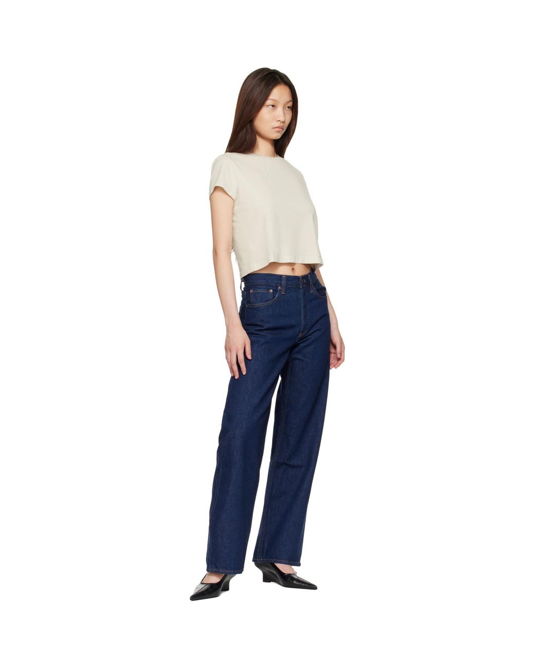 Agolde Blue Adine Shrunken T-Shirt