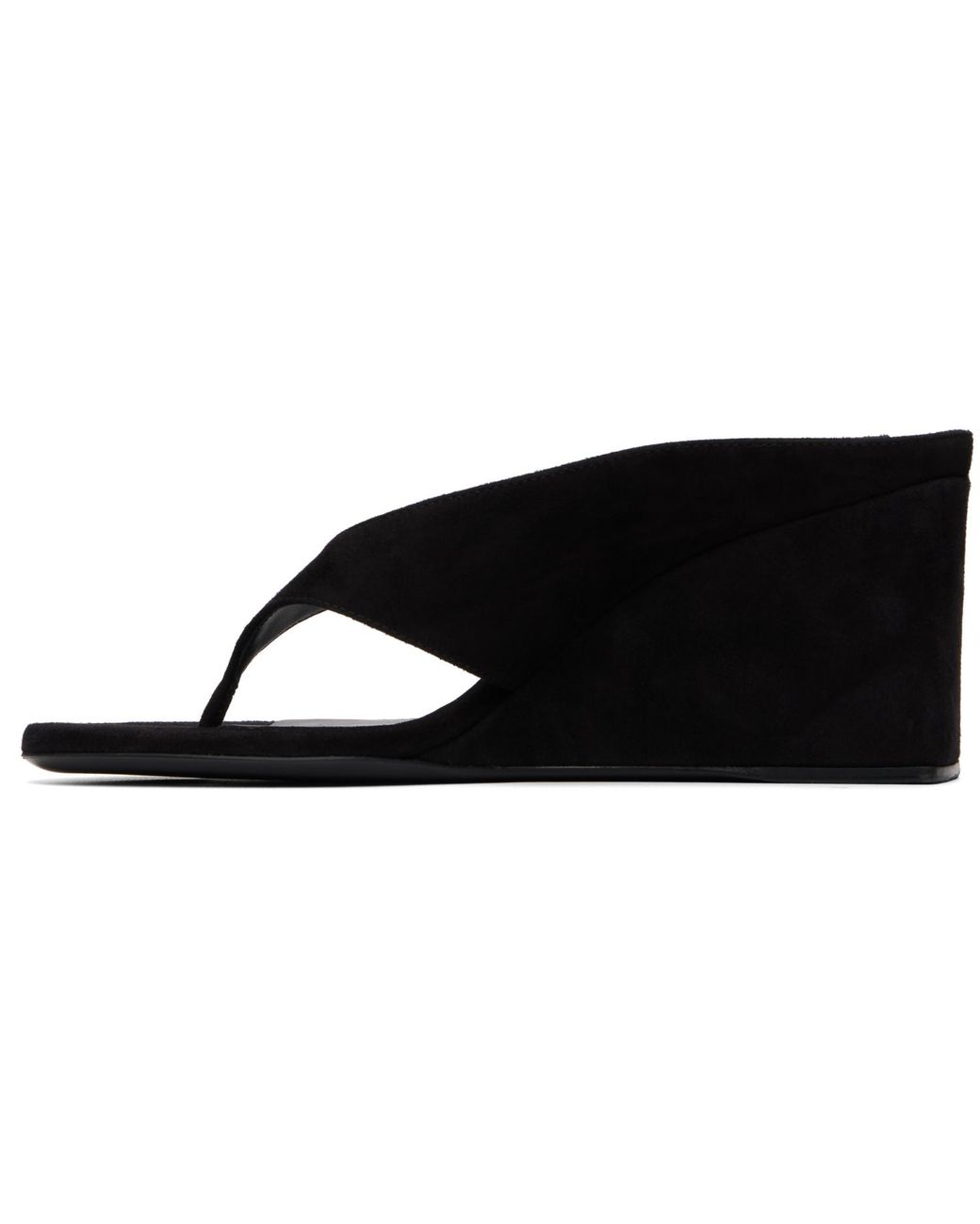 Alaïa Black Cube Thong Mule Sandals