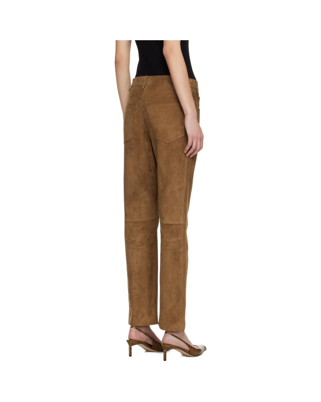 Tom Ford Black Tan Full Grain Lamb Suede Pants