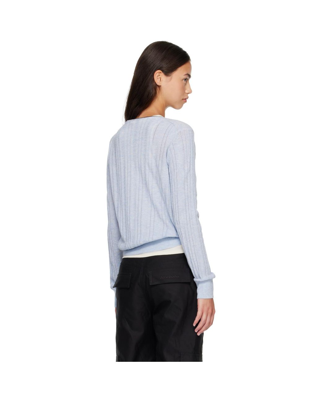 Acne Gray Bow Silk Cardigan