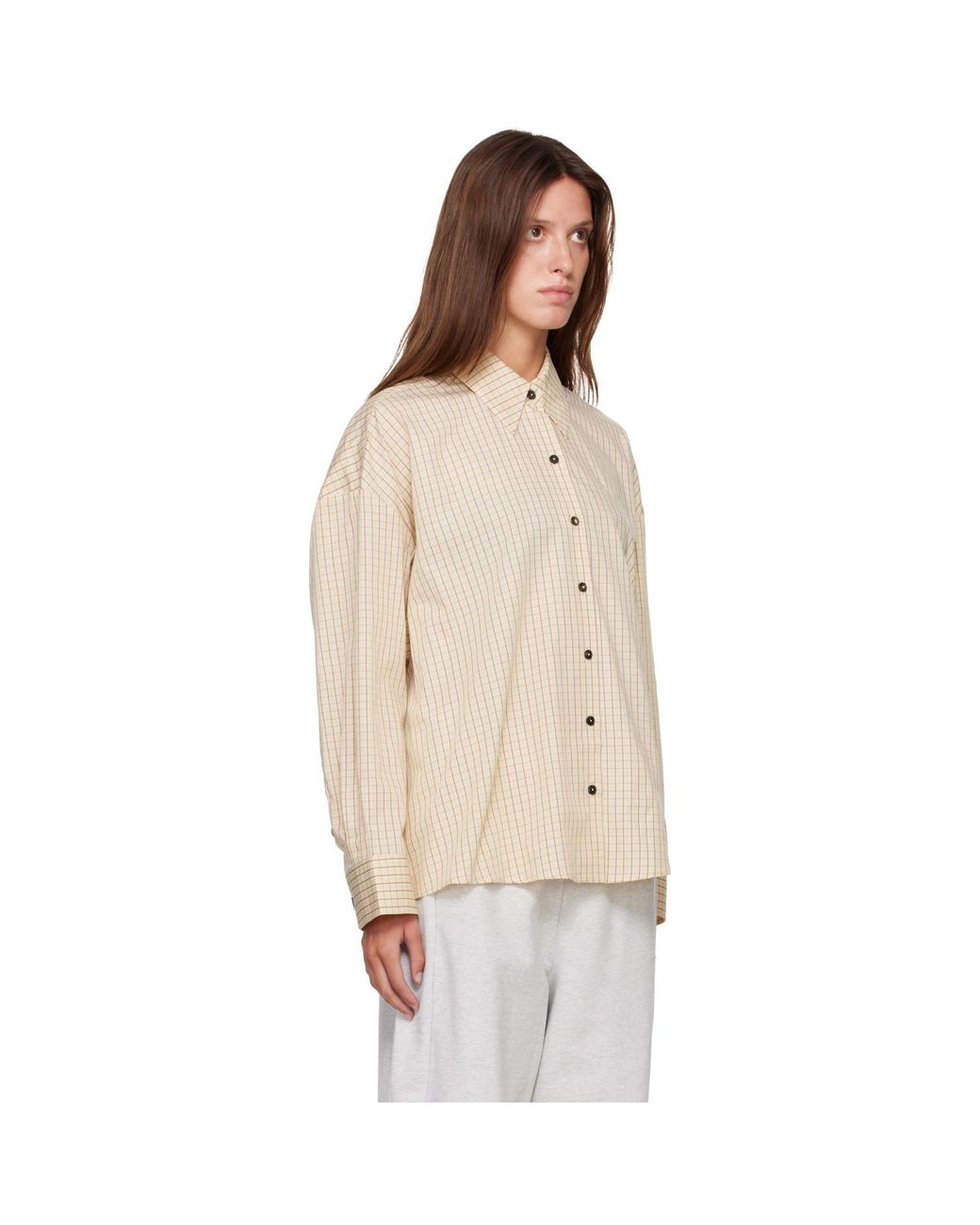 Cordera Natural Checked Oversized Shirt