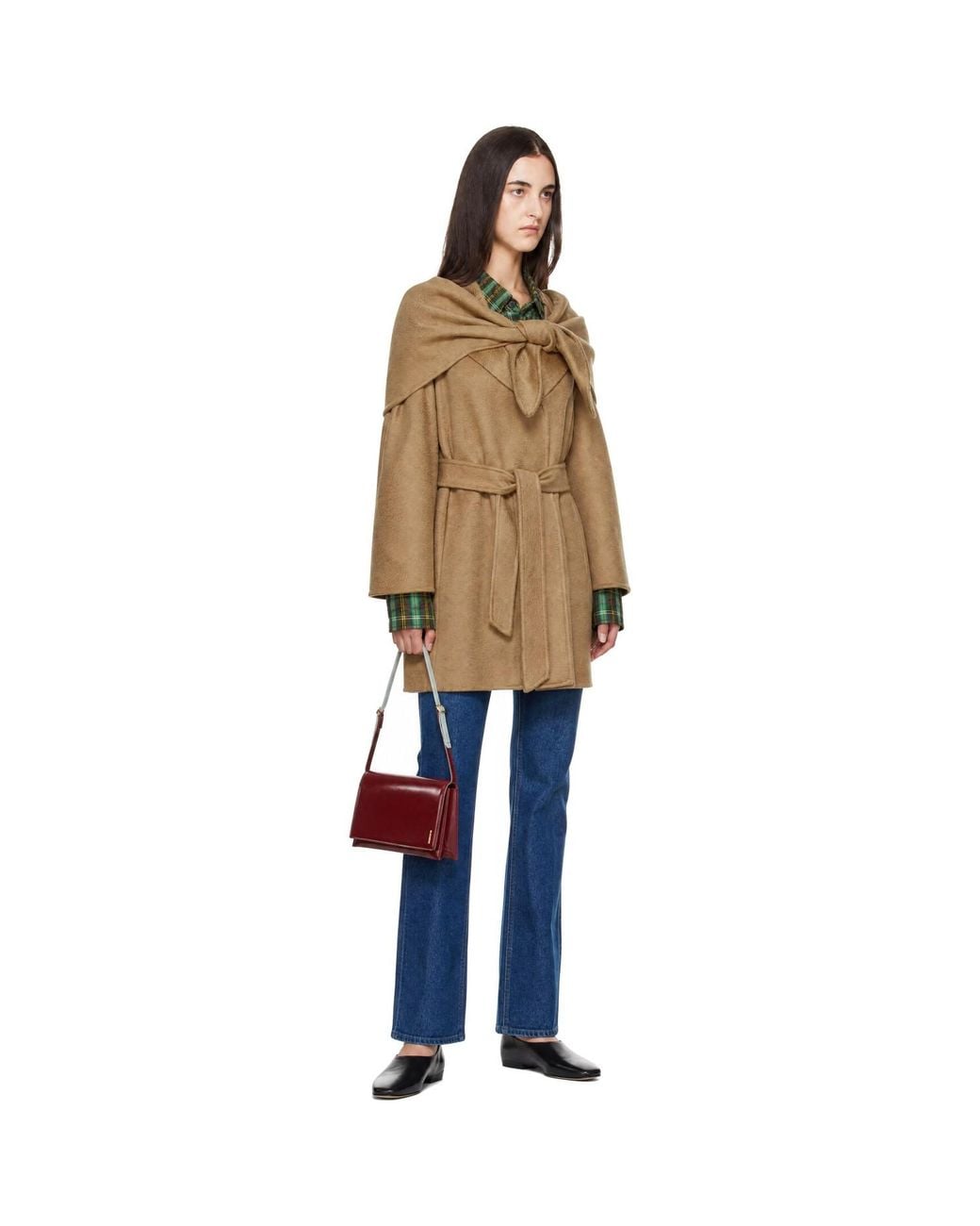 Max Mara Brown Tan Detto Double Cashmere Stole & Coat