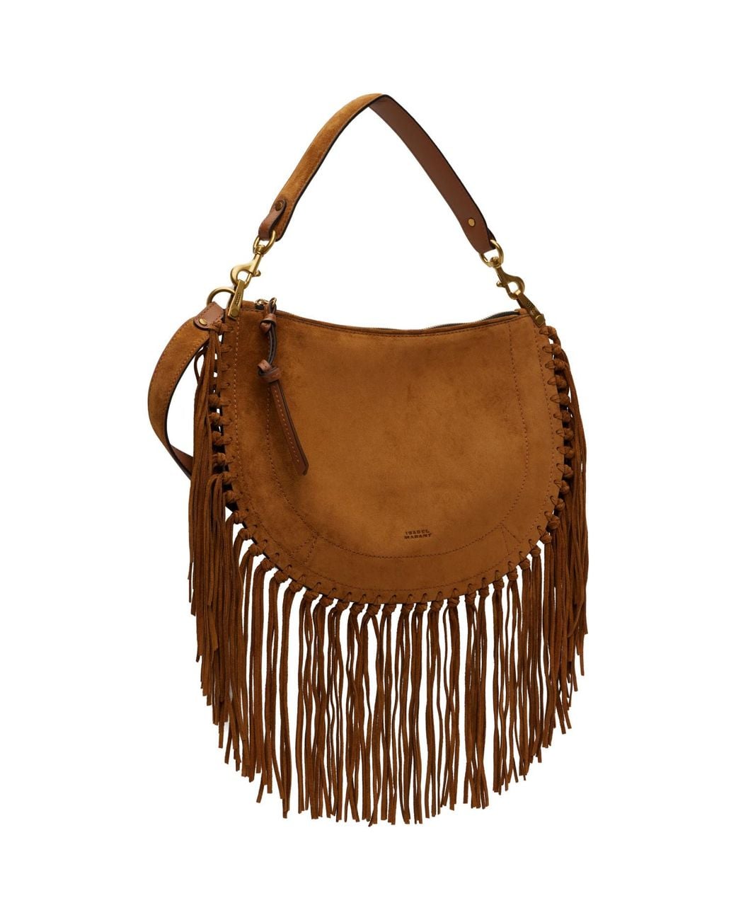 Isabel Marant Brown Tan Oskan Soft Zip Fringe Bag