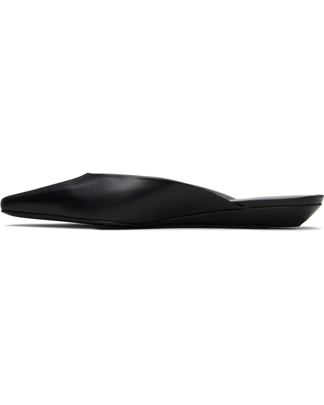Loulou de Saison Black Diane Calf Leather Mule Flats