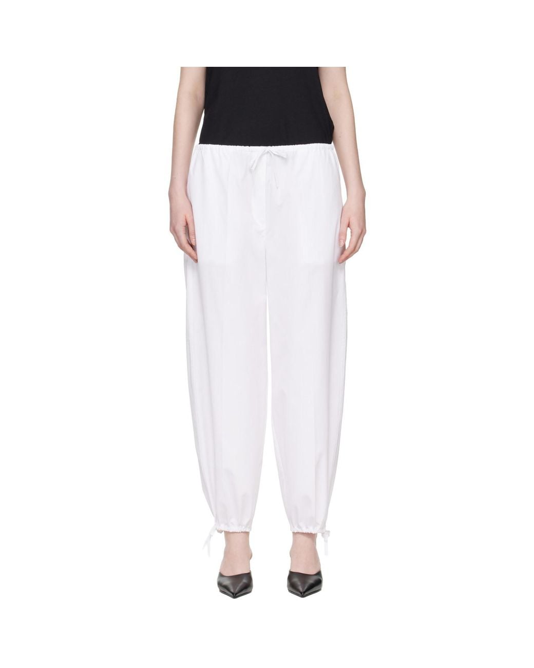 Totême Black Drawstring Cotton Trousers