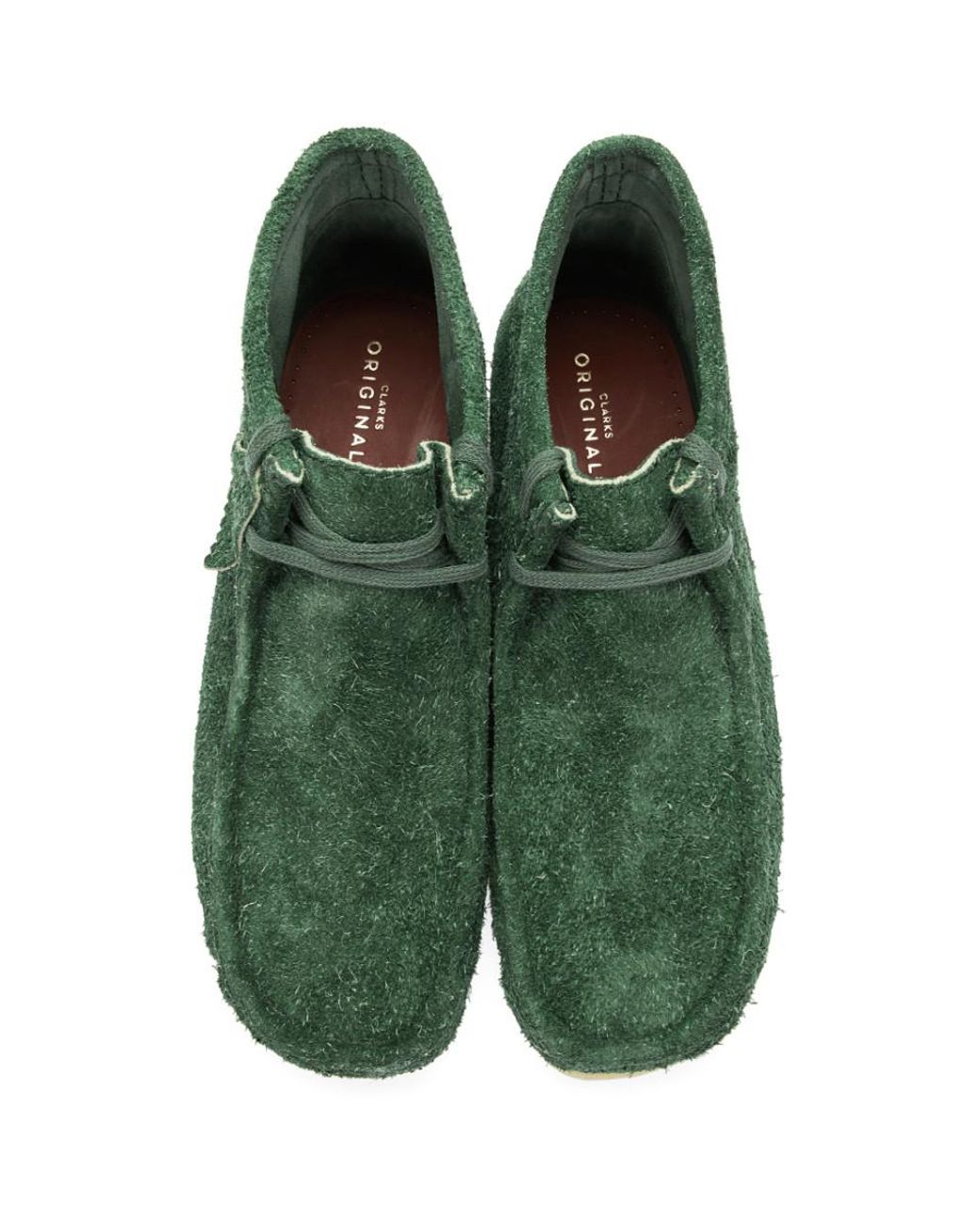 Clarks Green Hairy Suede Wallabee Boots 