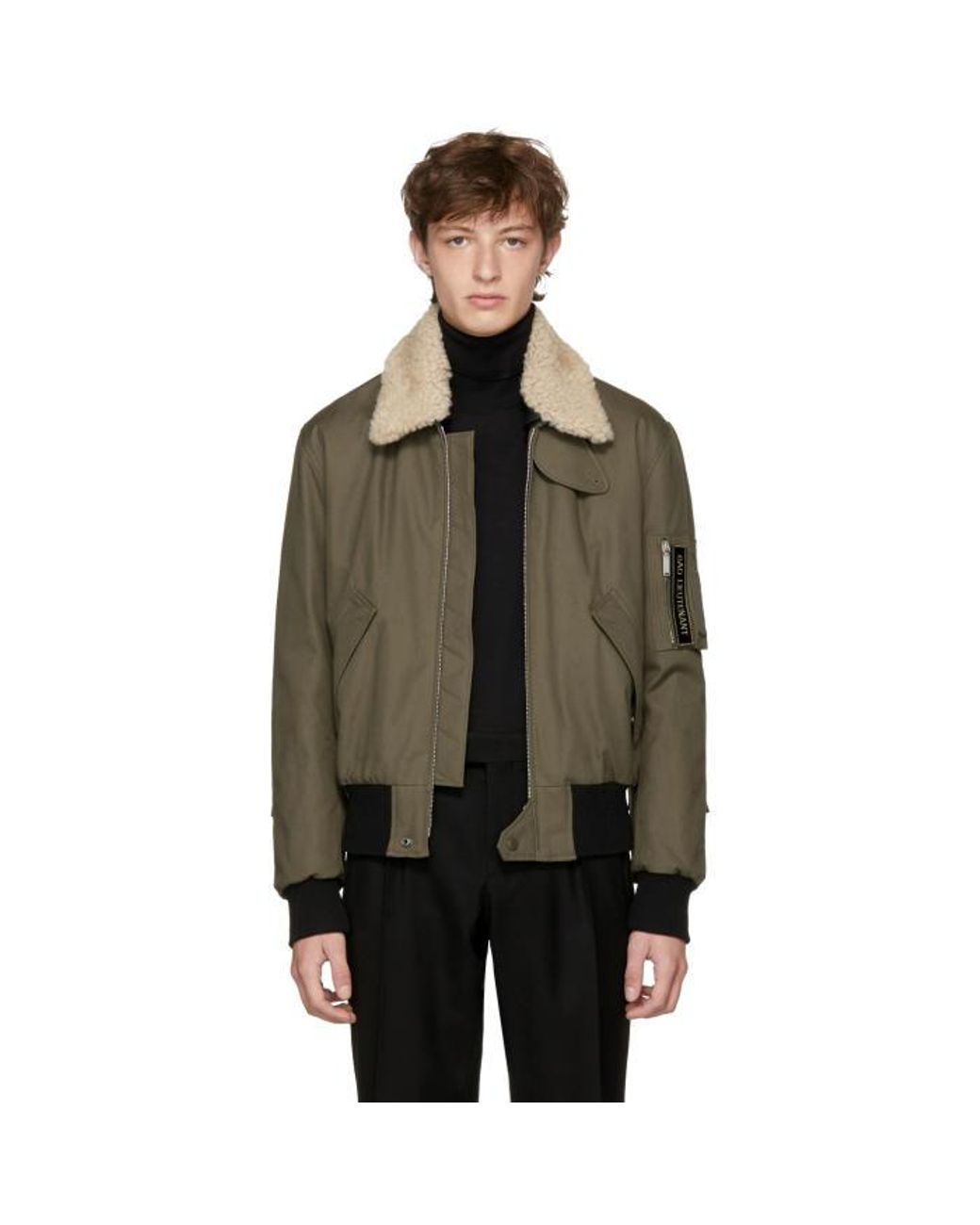 Saint Laurent Cotton Khaki 'bad Lieutenant' Bomber Jacket for Men | Lyst