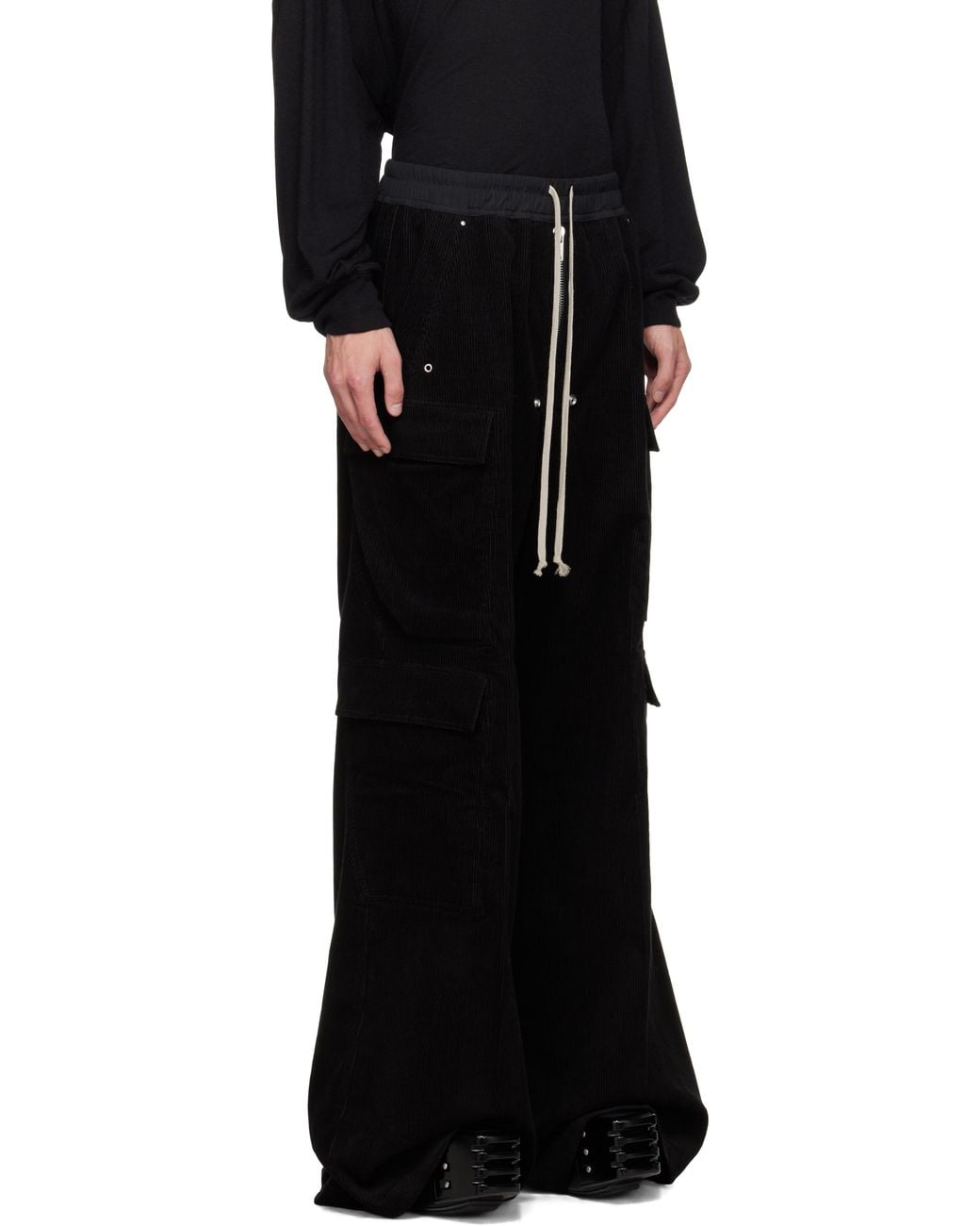 Rick Owens Black Concordians Cargobelas Cargo Pants for men