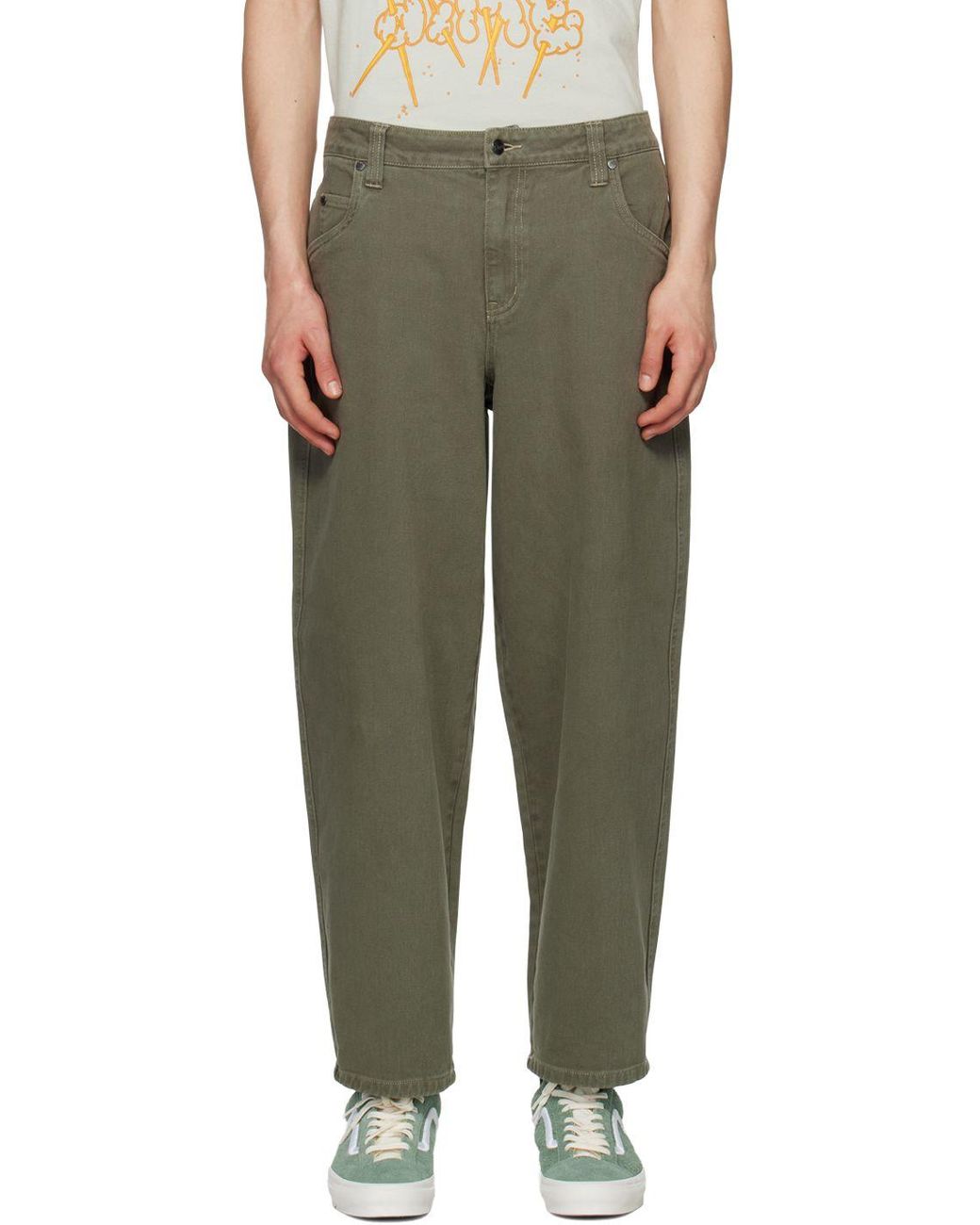 Dime Khaki baggy Jeans in Green for Men | Lyst