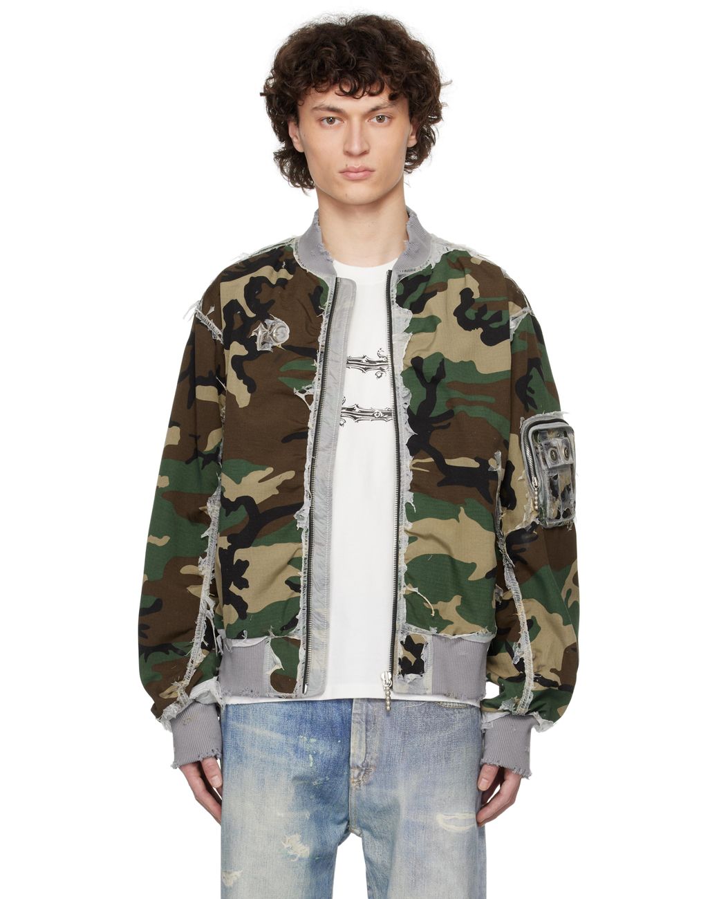 THUG CLUB Khaki Burnt Tango Charlie Bomber Jacket for Men | Lyst THUG CLUB Khaki Burnt Tango Charlie Bomber Jacket for Men | Lyst