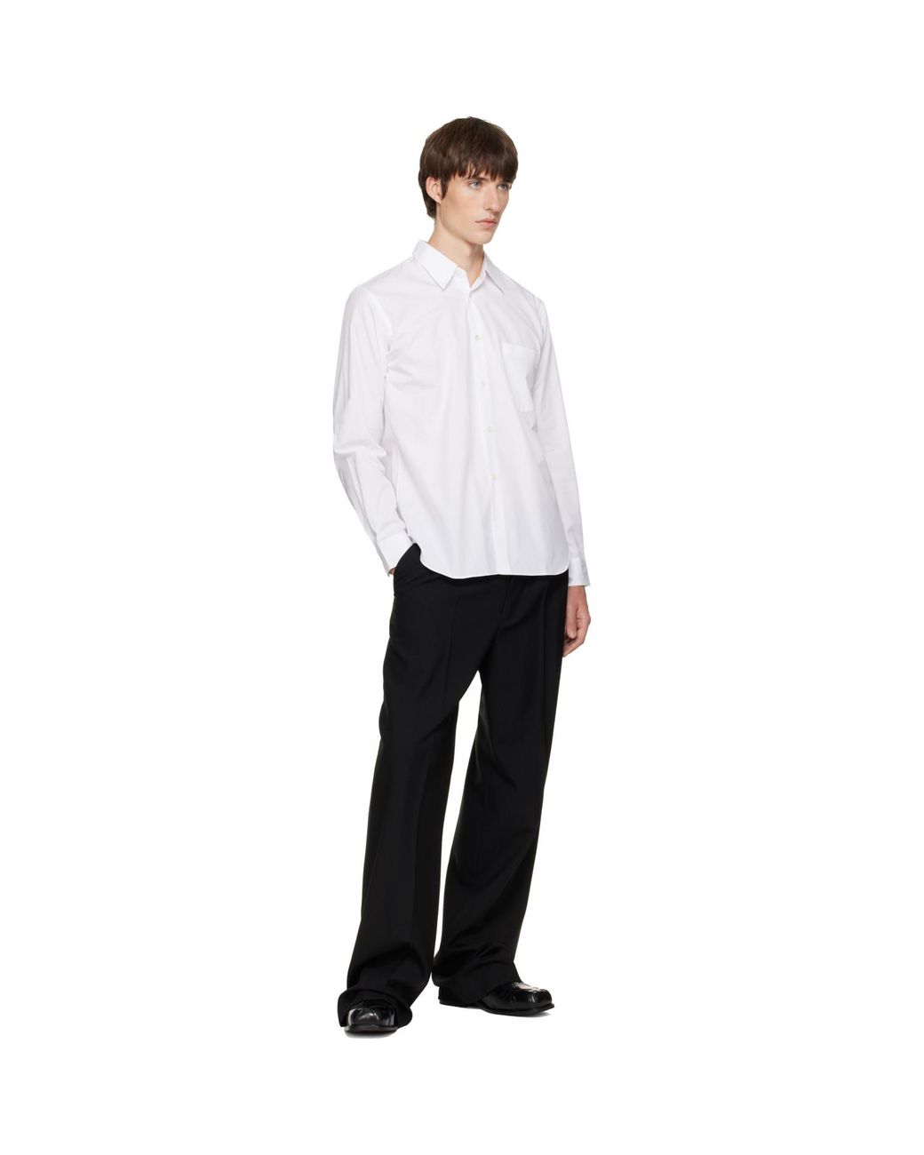 Comme des Garçons White Cotton Poplin Shirt for men