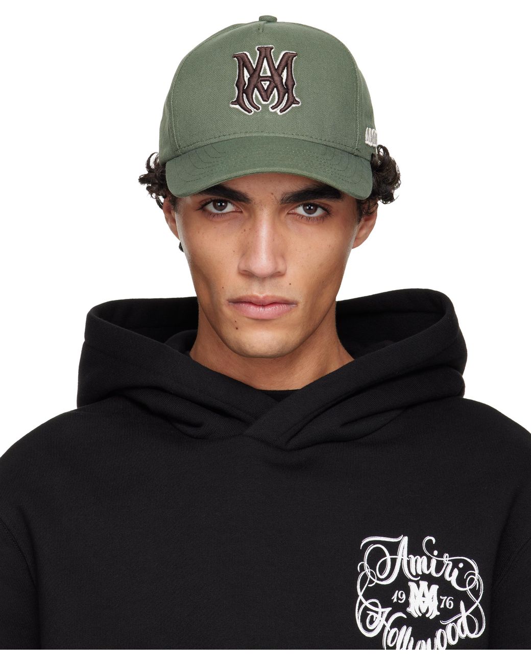 Amiri Khaki Ma Outline Canvas Cap in Black for Men | Lyst