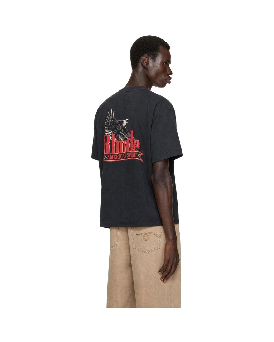 Rhude Black 'American Spirit' Pocket T-Shirt for men