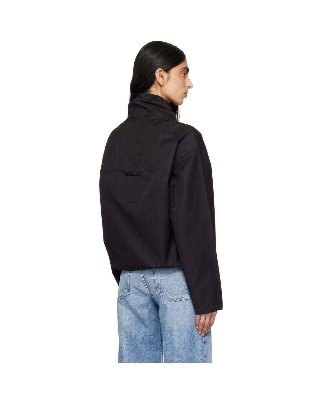 Agolde Black Lydia Nylon Popover Anorak