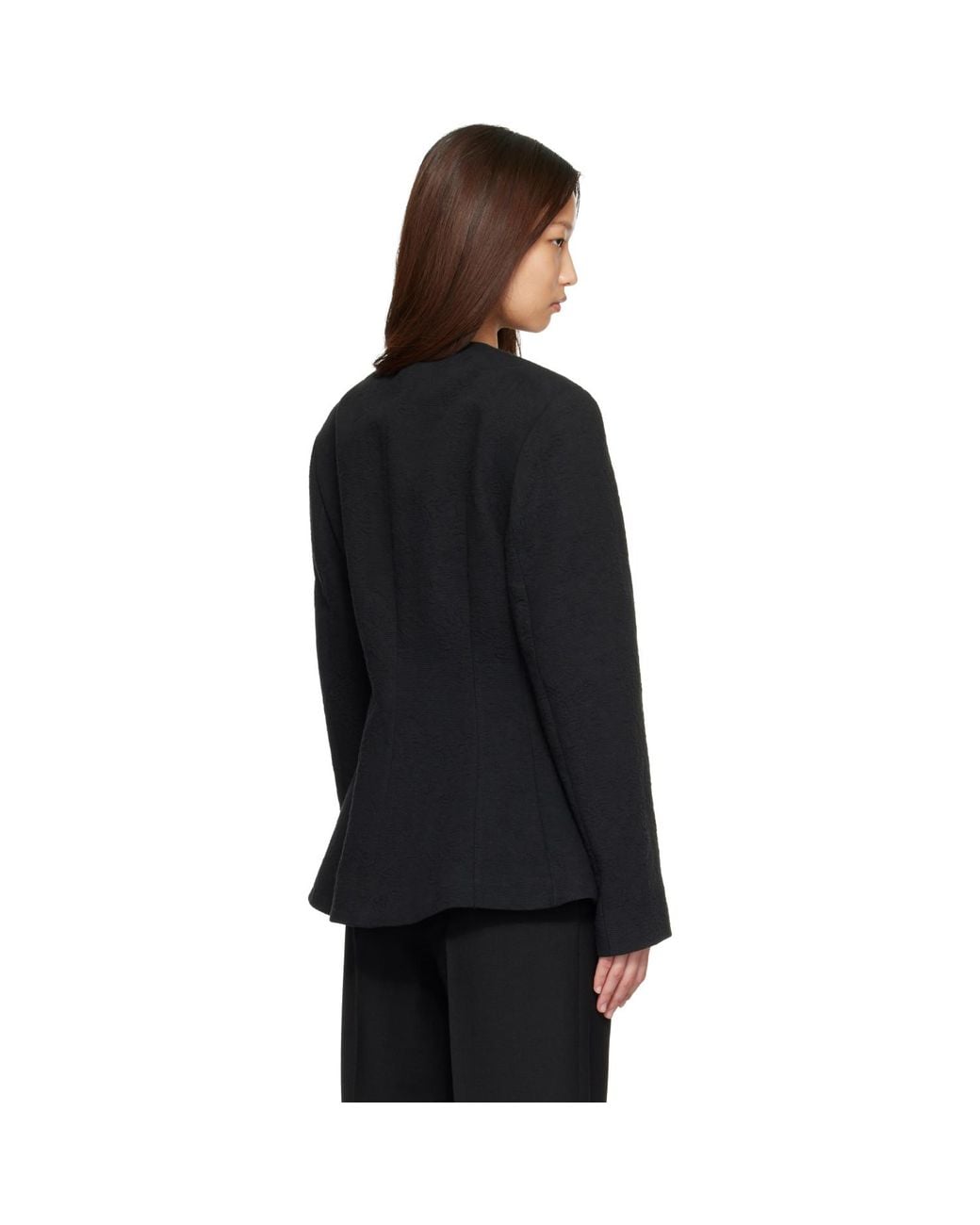 Totême Black Jacquard Cotton Blazer