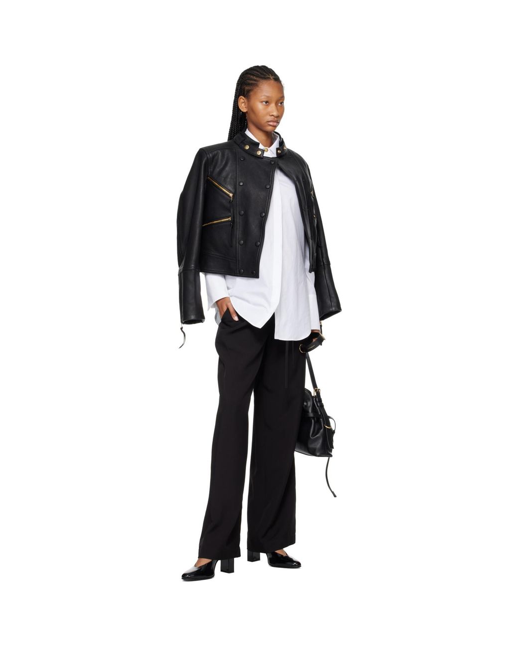 Loulou de Saison Black Ellon Straight Leg Drawstring Trousers