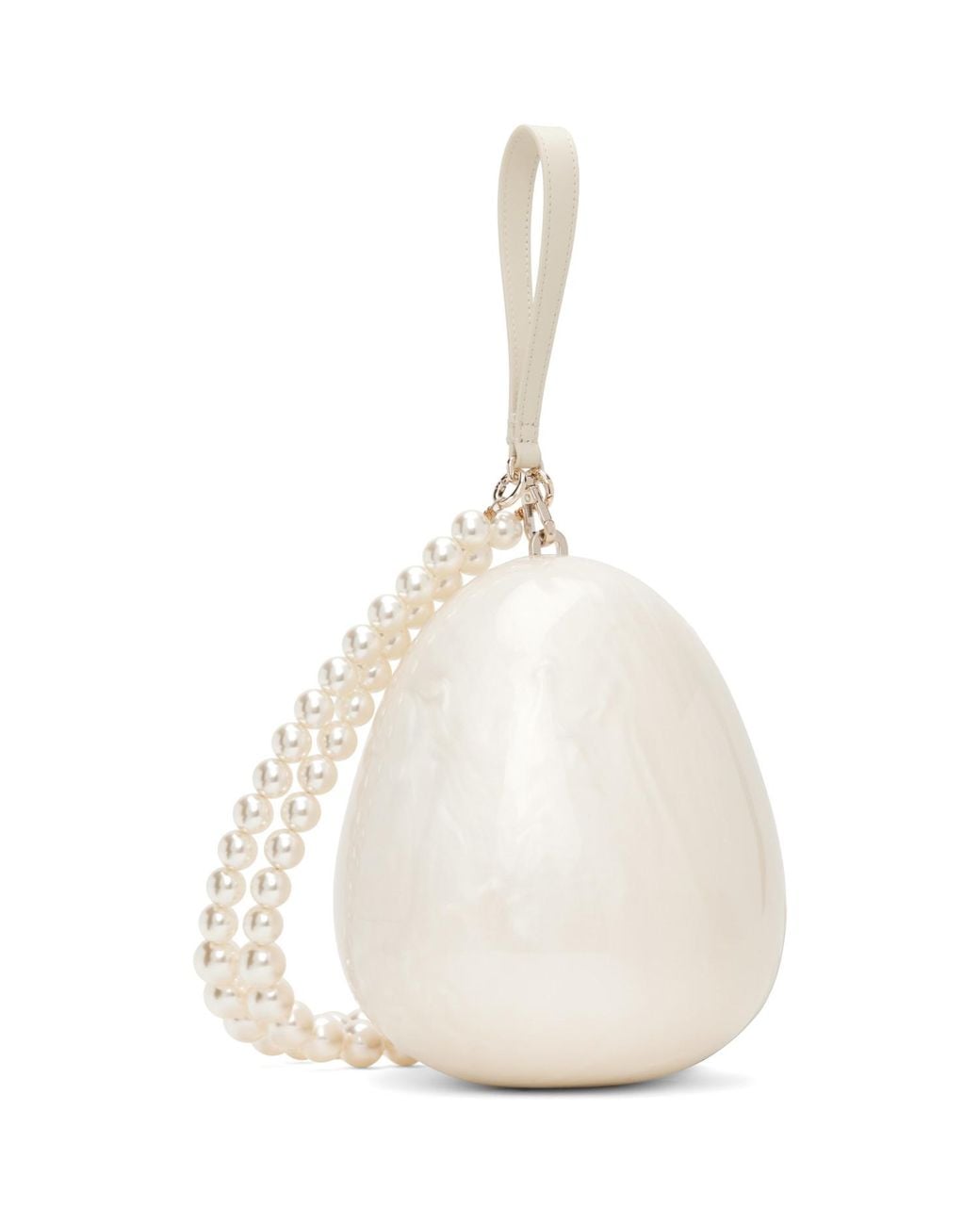 Simone Rocha Natural Off- Large Pearl Egg Bag