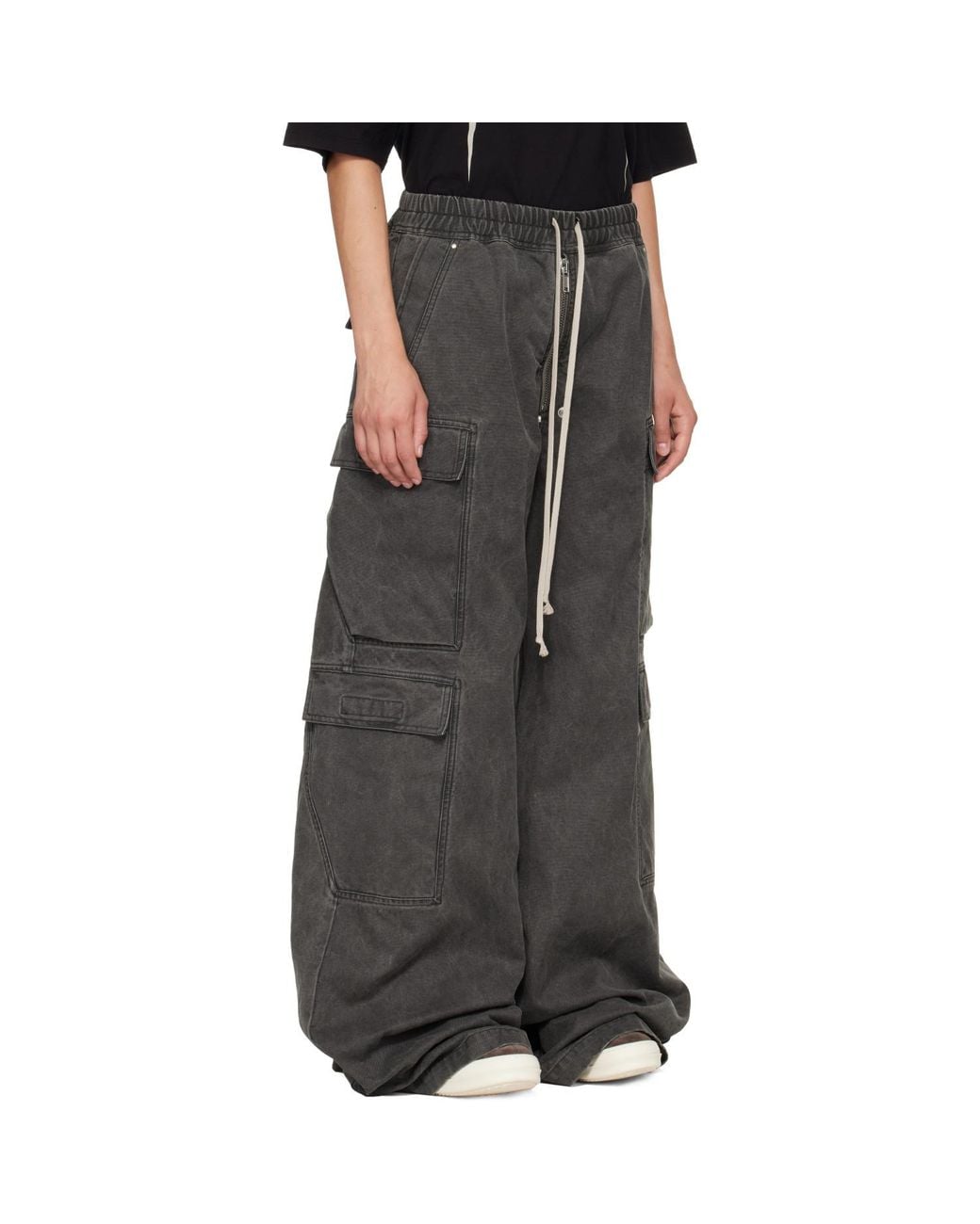 Rick Owens Gray Tower Double Cargo Jumbo Belas Pants