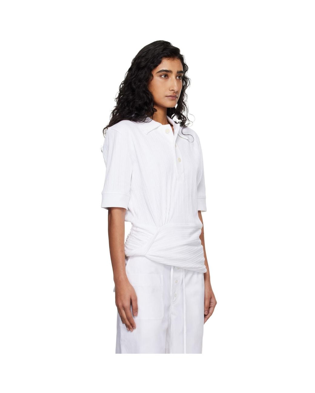 Victoria Beckham White Twist Polo