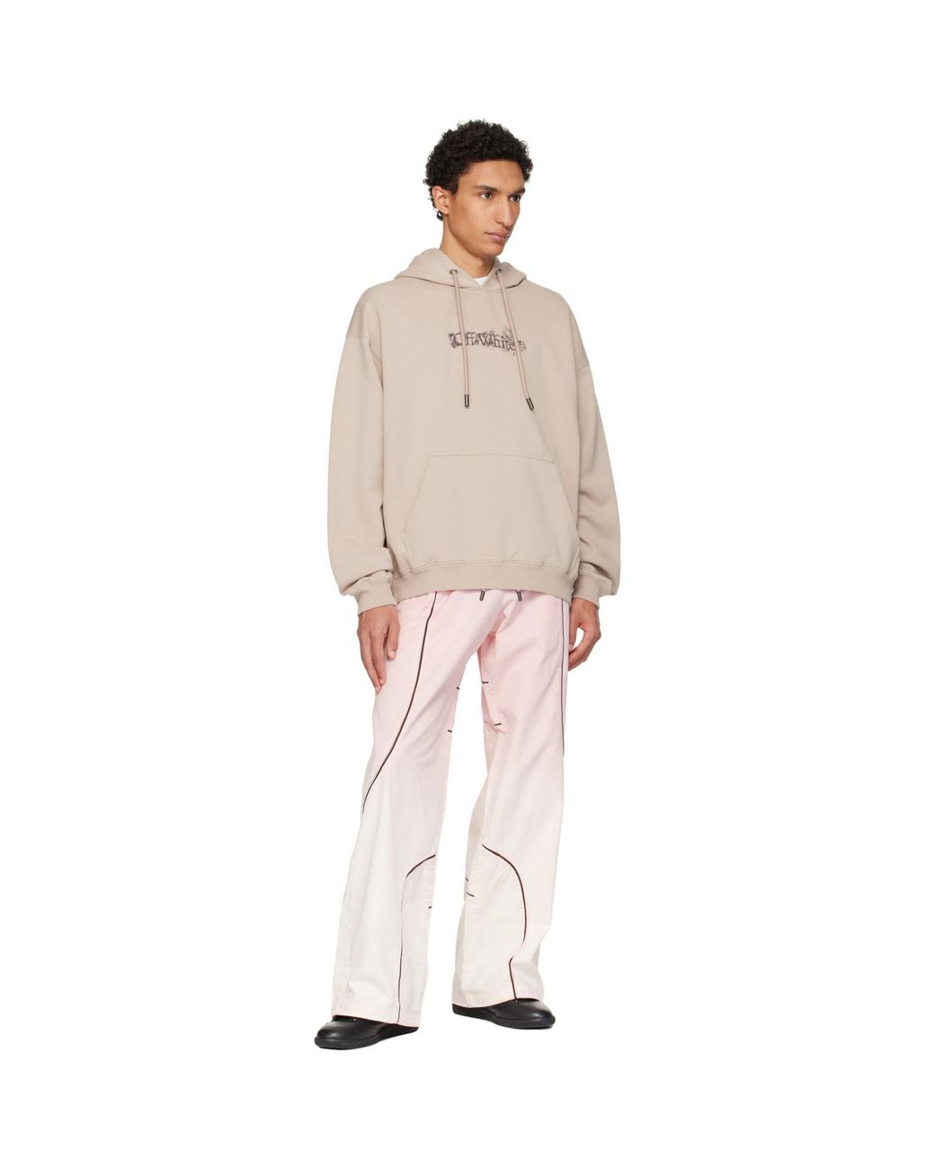 Off-White c/o Virgil Abloh Brown Heraldic Arrow Skate Hoodie for men