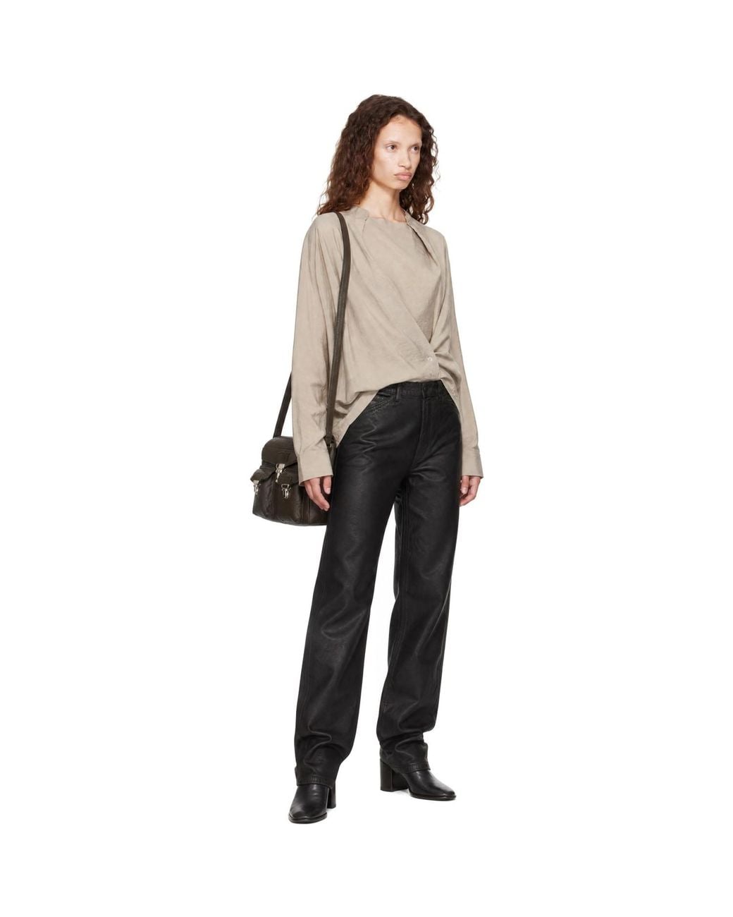 Lemaire Natural Taupe Twisted Blouse