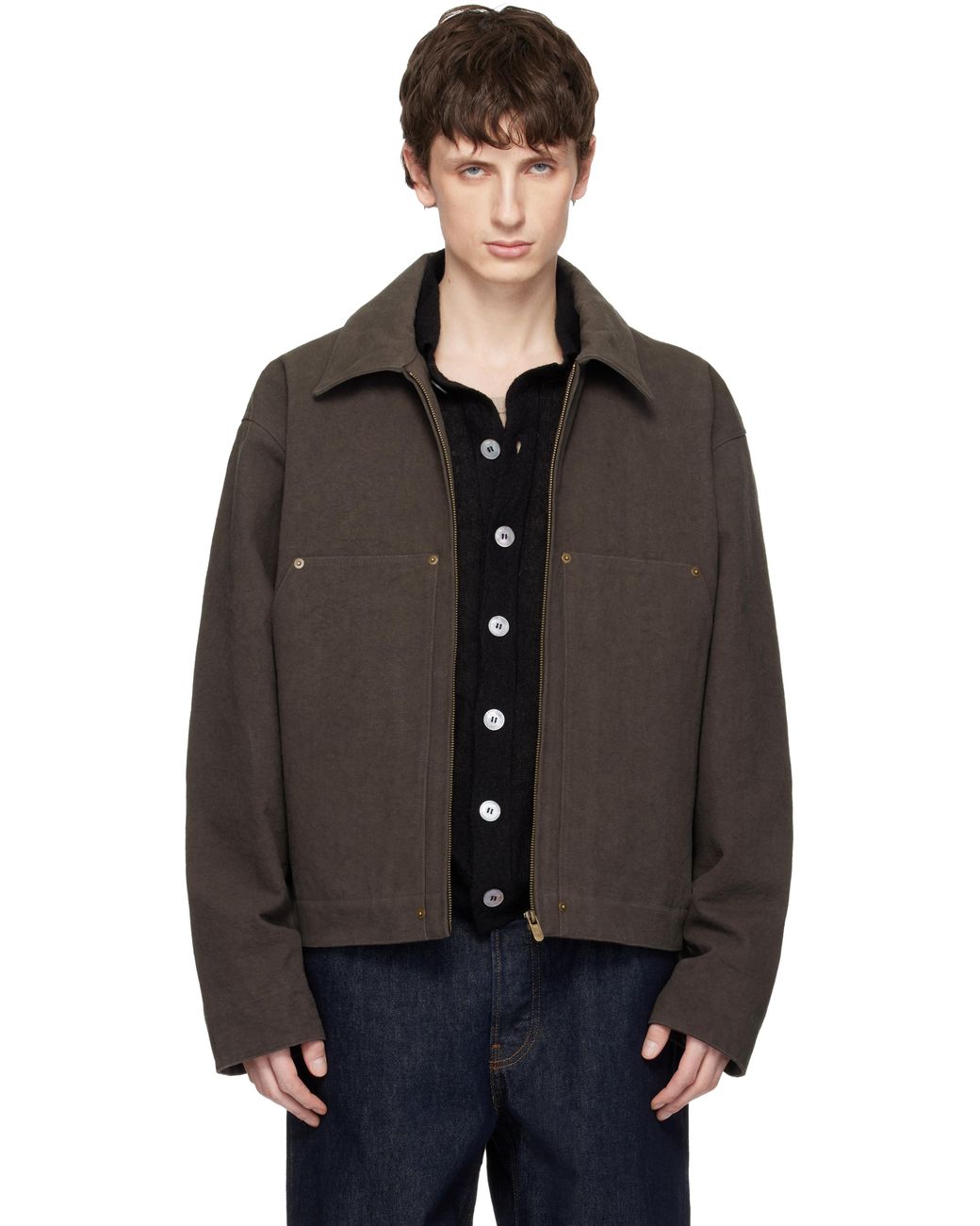 Seventh Black Worker Jacket for men