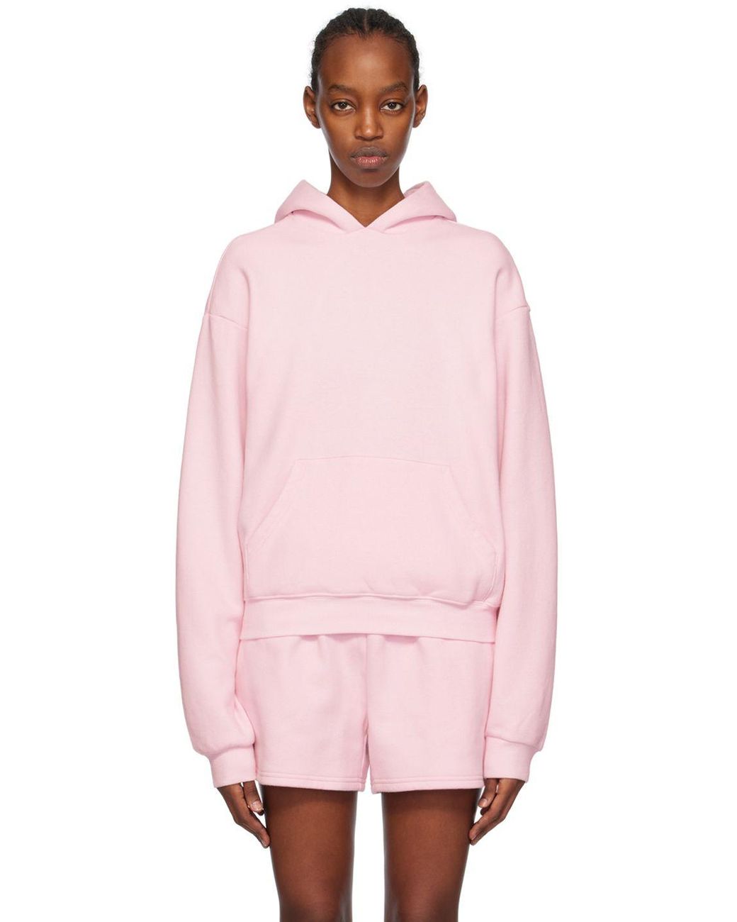 Skims Pink Cotton Fleece Classic Hoodie Lyst