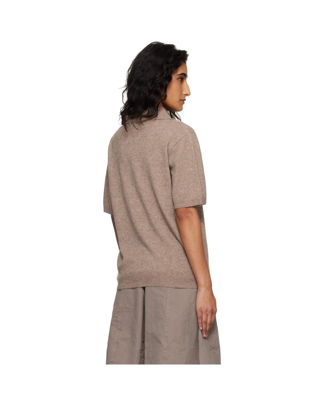 Entire studios Brown Short Sleeve Knit Polo