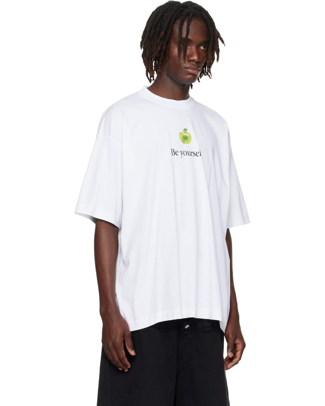 Vetements White 'Be Yourself' Oversized T-Shirt for men
