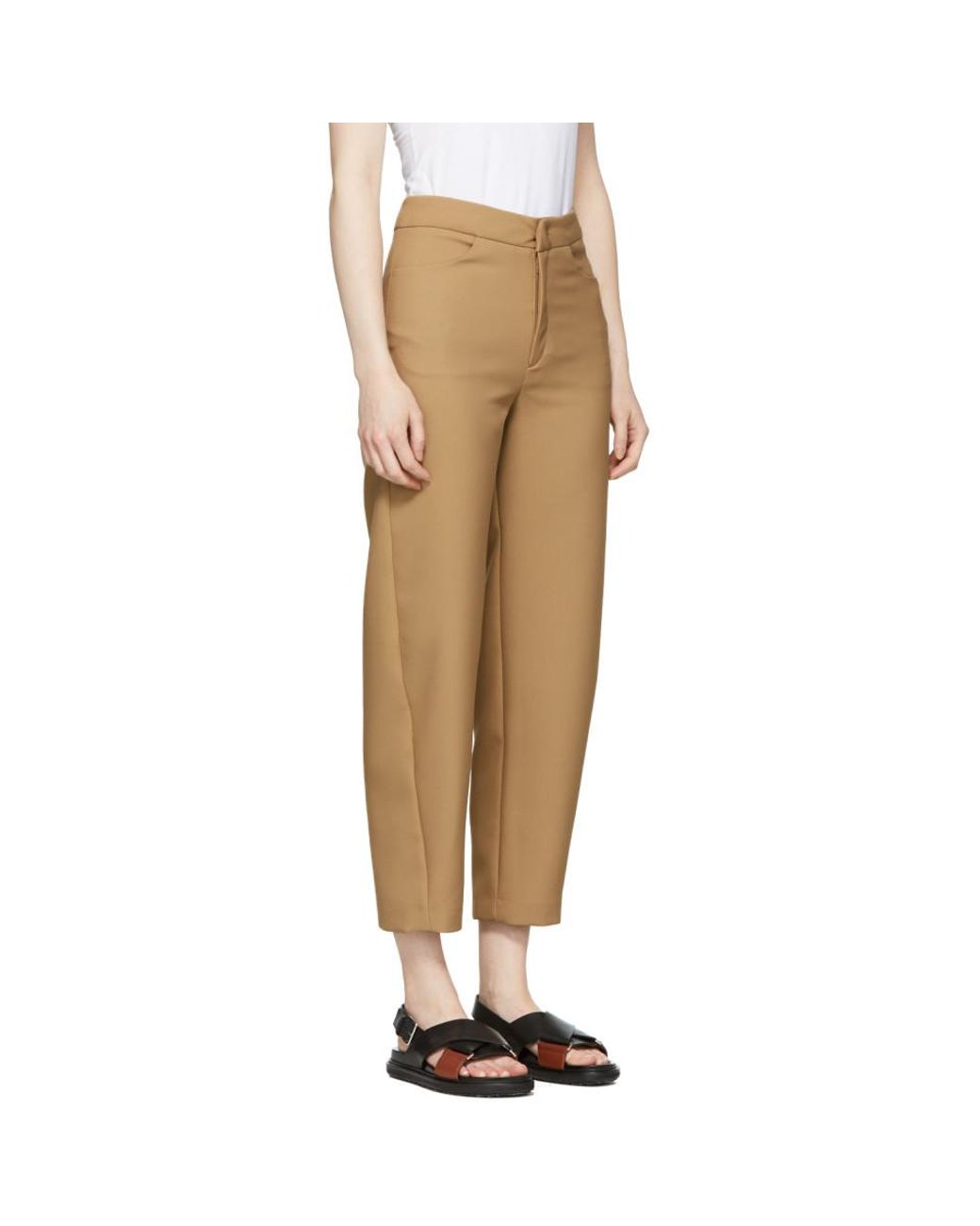Totême Khaki Novara Trousers in Natural 