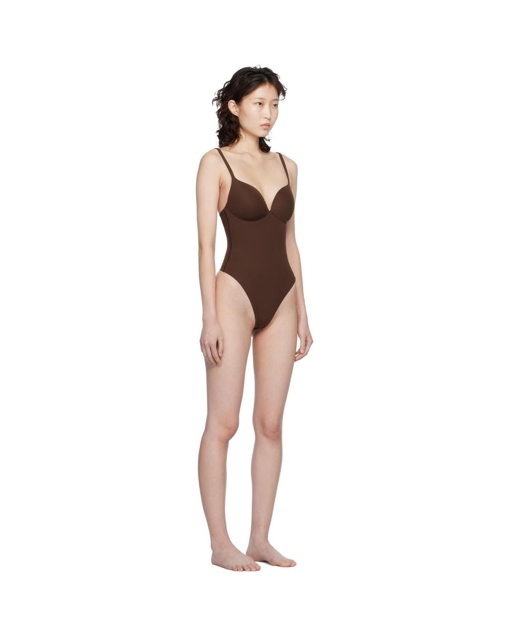 Skims Black Ultimate Body Push-Up Thong Bodysuit
