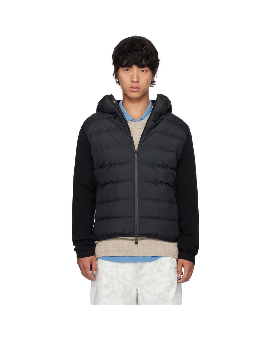 Moncler Black Paneled Down Jacket for men