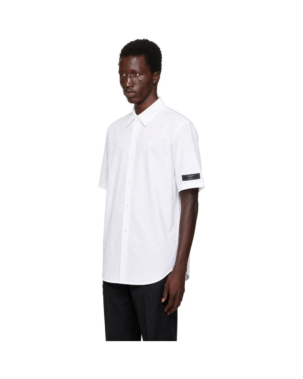 Balmain White Paris' Cotton Poplin Shirt for men