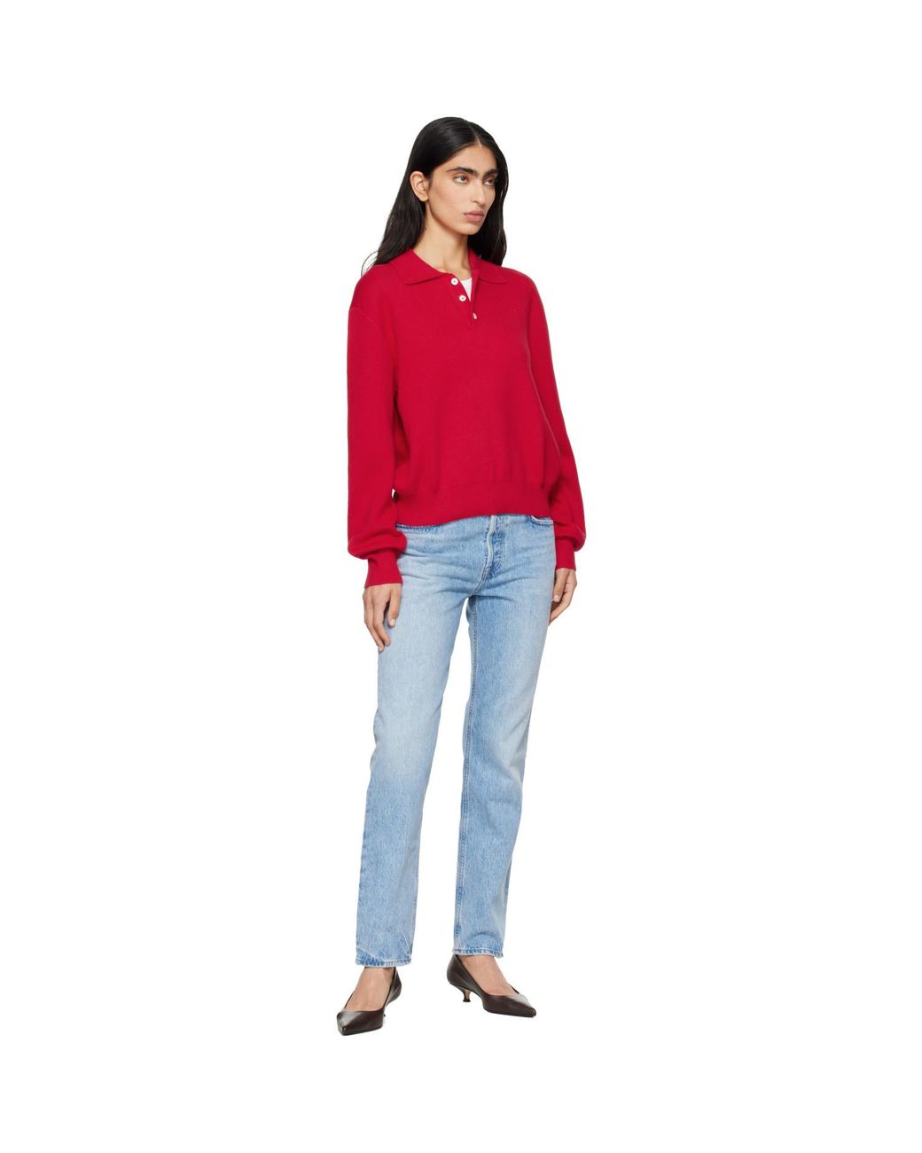 Agolde Blue Romney Mid Rise Straight Leg Jeans