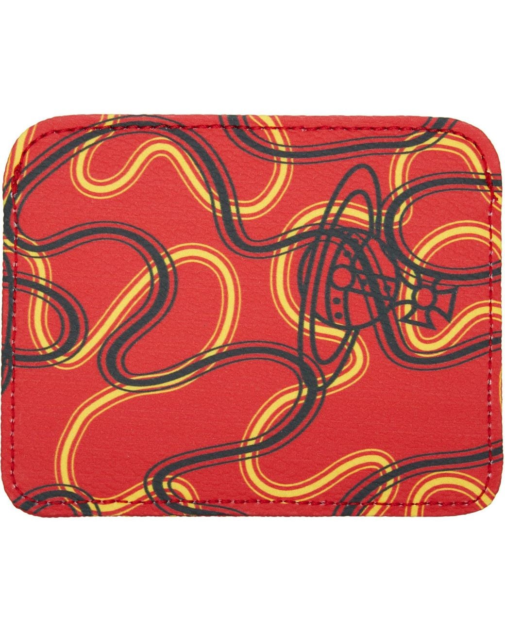 Vivienne Westwood Red Half Moon Flat Card Holder for men