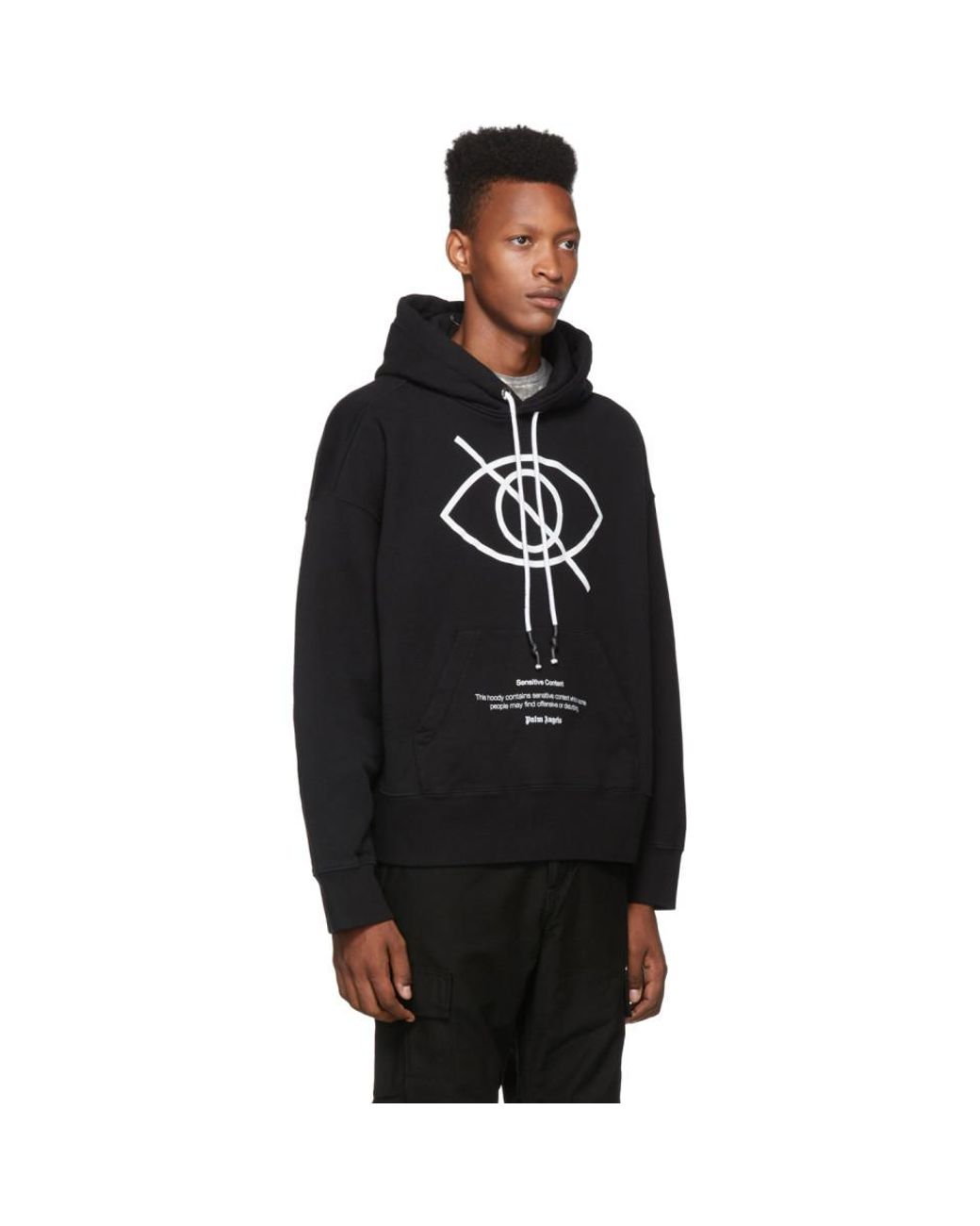 Palm Angels Black Large Sensitive Content Hoodie for Men | Lyst