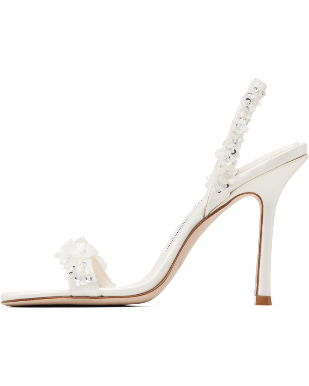 Jimmy Choo White Jenn 100 Bridal Heeled Sandals