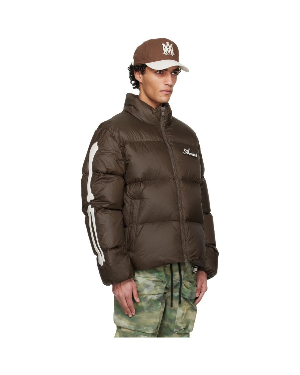 Amiri Brown Bones Down Jacket for men