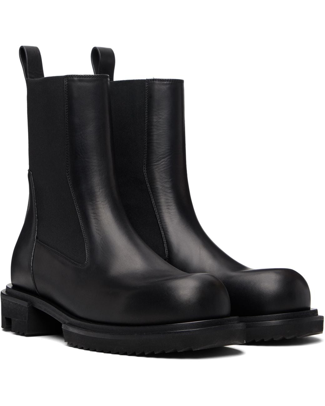 Rick Owens Black Temple Beatle Gabe Chelsea Boots for men