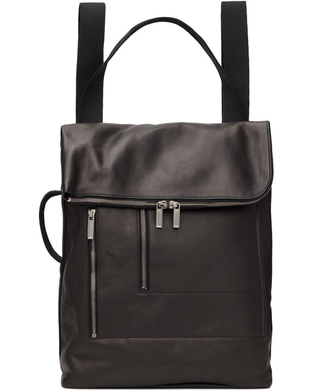 Rick Owens Black Leather Cargo Backpack for Men | Lyst