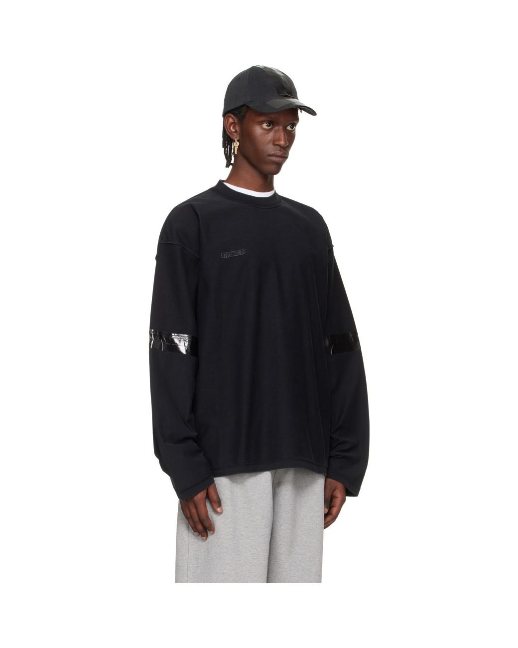 Vetements Black Taped Reconstructed Longsleeve T-Shirt for men