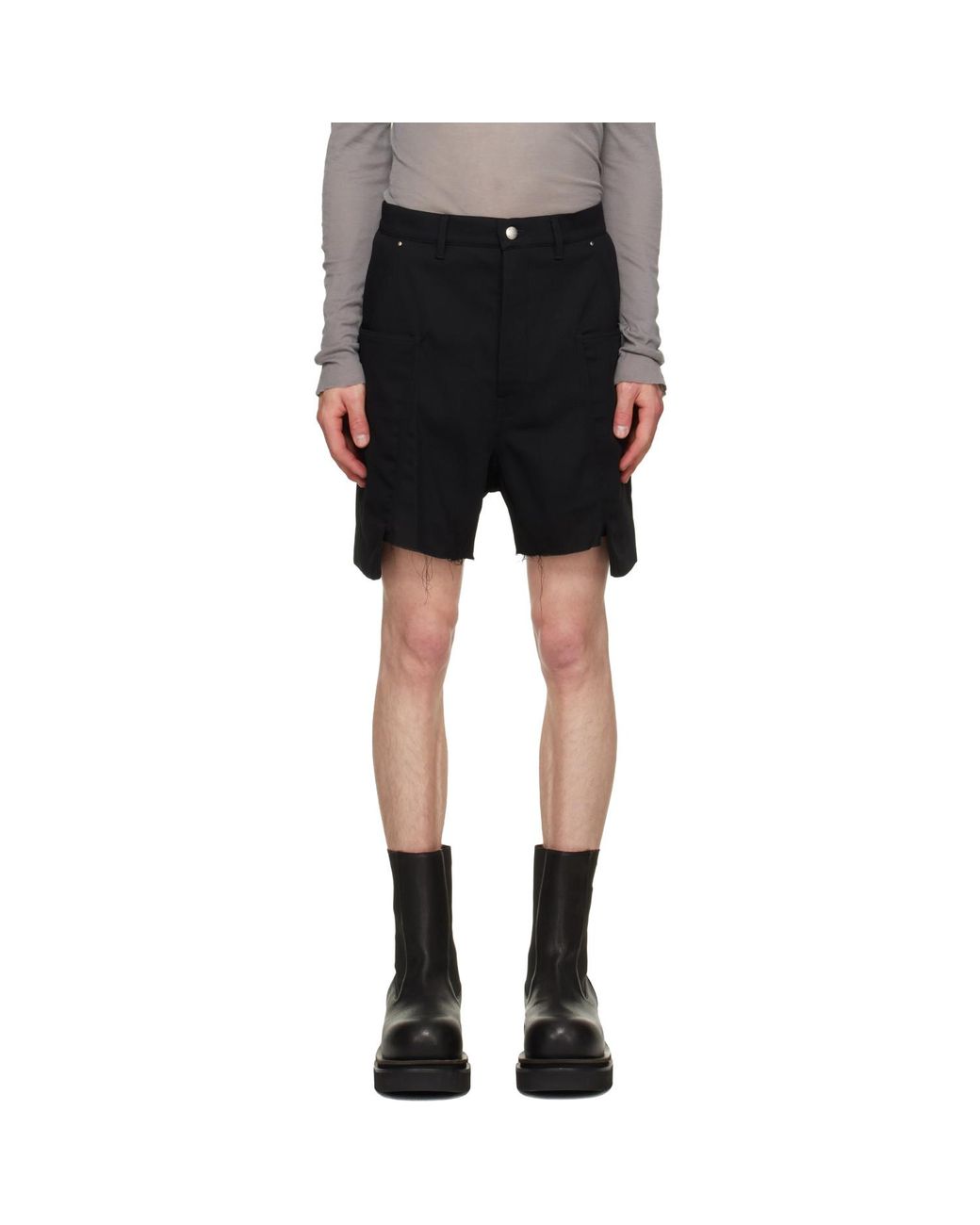Rick Owens Black Tower Stefan Cargo Shorts for men