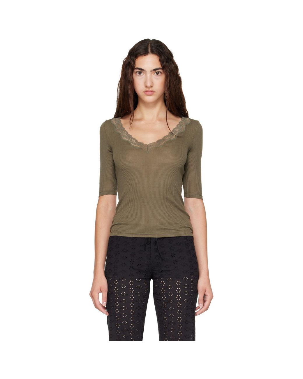 Fruity Booty Black Khaki Intimo 3/4 Sleeve T-Shirt