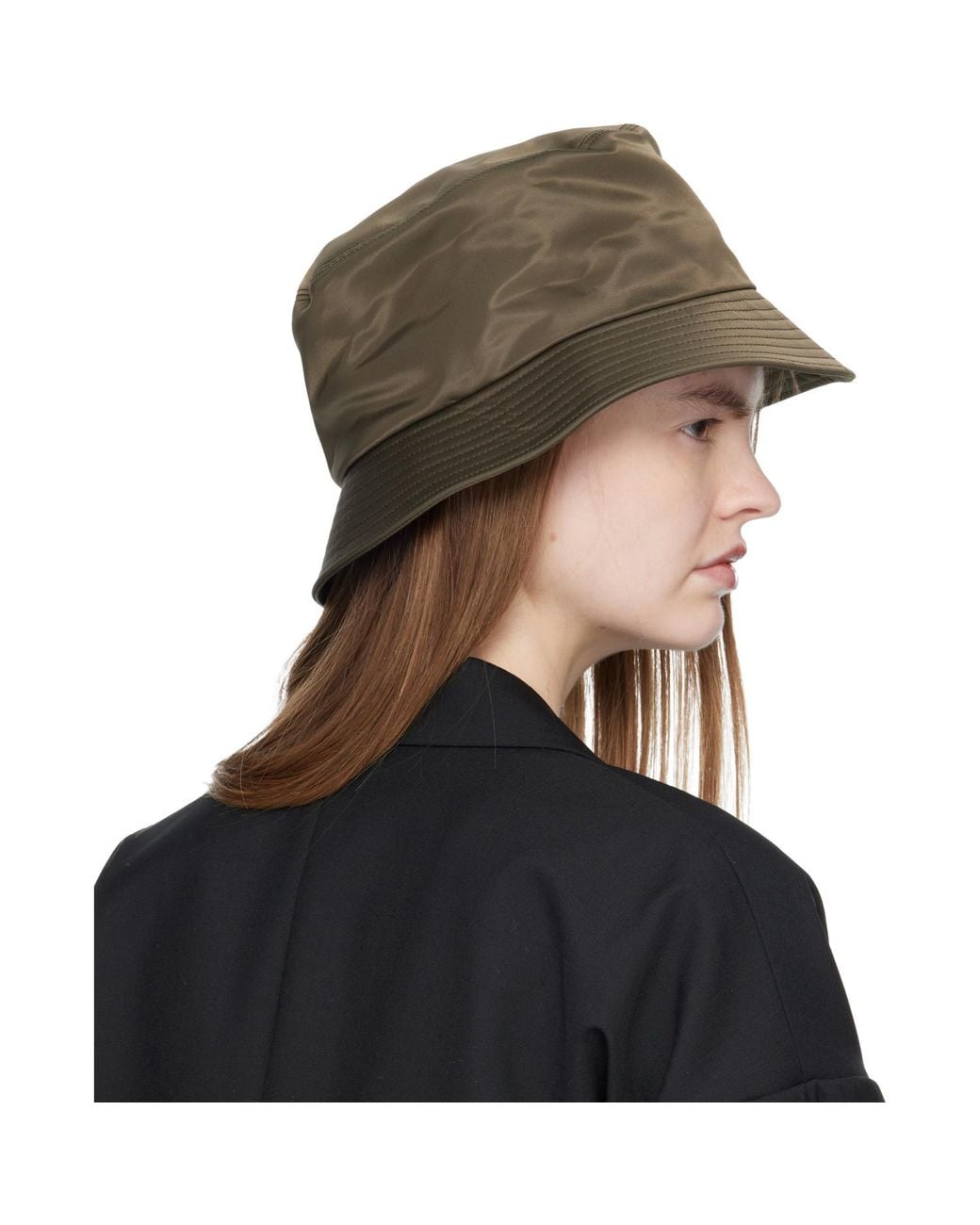 Sacai Black Khaki Single Brim Pocket Bucket Hat
